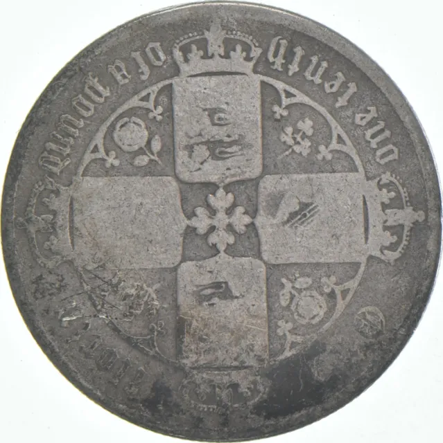 SILVER - WORLD Coin - 1851-1887 Great Britain 1 Florin - World Silver Coin *374