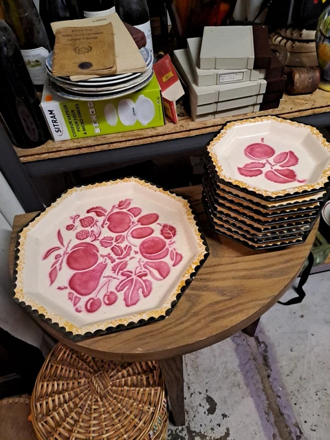 Ancien Plateau Et 8 Assiettes Art Déco