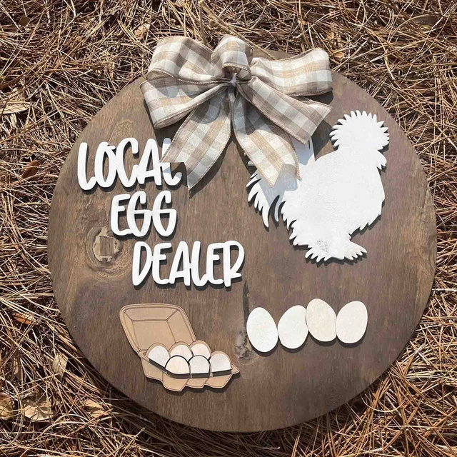 VENTA DE HUEVOS LOCAL Número de casa Granja Gallina Poner Huevos Puerta Frontal Colgante Regalo