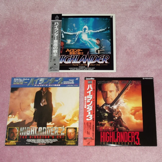 HIGHLANDER TRILOGY 1, 2 & 3 [Queen/Freddie Mercury] - JAPAN 3 x LASERDISC SET