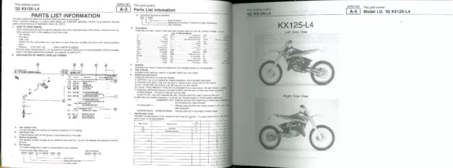 Parts Catalog KAWASAKI KX 125 L4 - 2001/ 2002 Catalogue Pièces de Rechange LIST 2