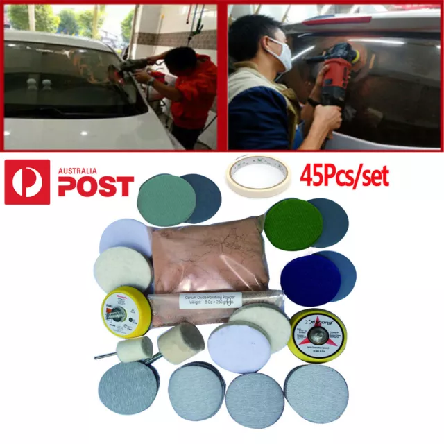 8PCs/Kit 70G Cerium Oxide Powder Auto Window Glass Windshield Polishing Kit  For Deep Scratch Removal