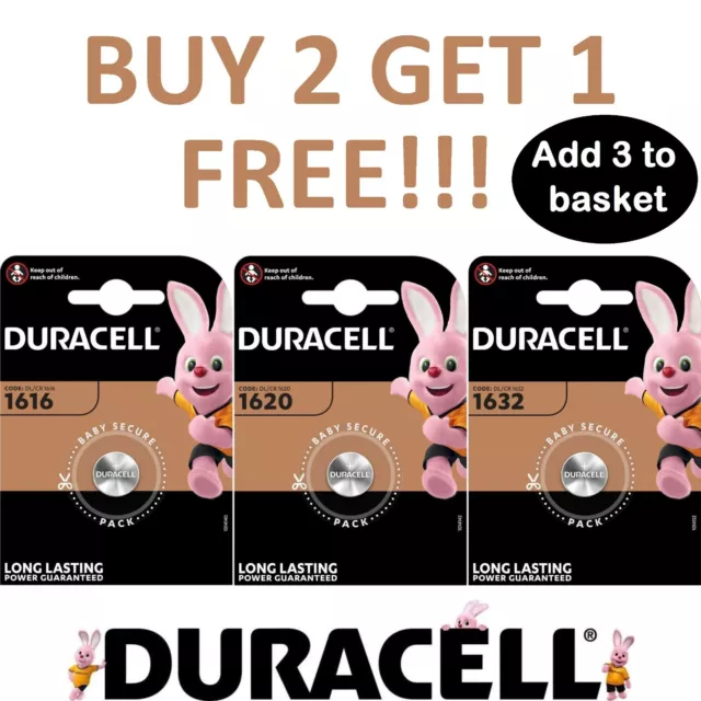 DURACELL DL/CR 1616 1620 1632 Lithium Coin Cell Battery 3V Batteries Car Keyfob