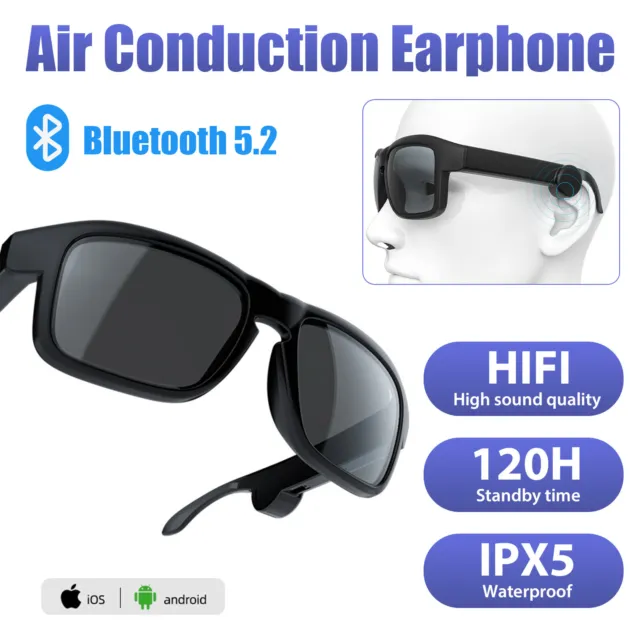 5.2 Bluetooth Sports Sunglasses Wireless Open-Ear Audio Headsets Smart Glasses .