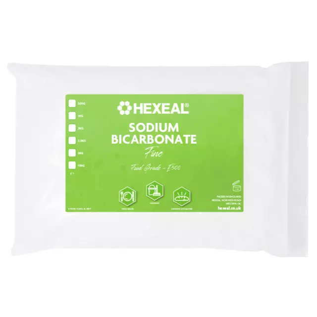 Hexeal Sodium Bicarbonate Cleaning, Baking Soda | 2kg Bag 100% Food Grade