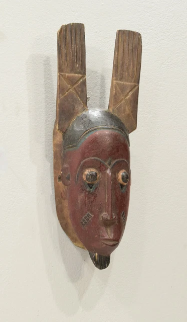 African Mask Wood Crest Baule Tribe Mask 2