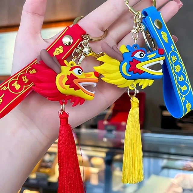 CHINESE DRAGON DRAGON Keychain Dragon Head Key Holder Cartoon Key Ring