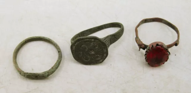 A11 Lot Of Ancient Roman To Medieval Bronze Rings Authentic Ancient Artifacts