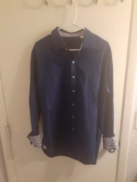 Robert Graham Blue Long Sleeve Shirt XL