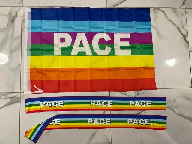 AZ FLAG Bandiera Pace 150 x 90 cm – Mantello bandiera arcobaleno, 100% poliestere con maniche integrate – Body Flag