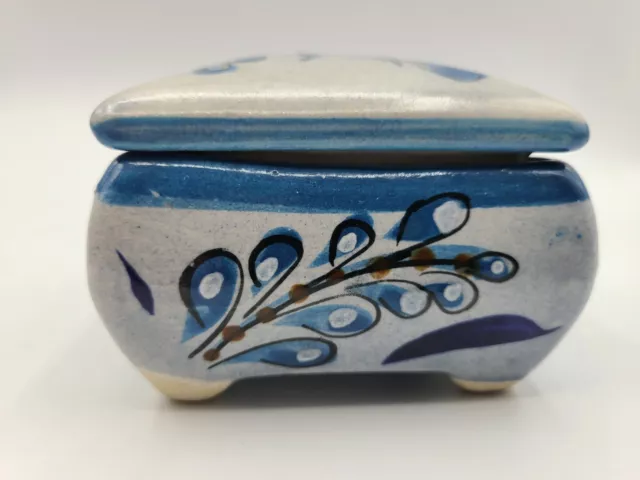 Bird Trinket Box Tonala Hand Made Hand Painted Signed 2