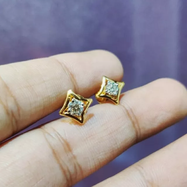 Women Elegant 18k Yellow Gold Plated Drop Earring Cubic Zircon Party Gift A Pair