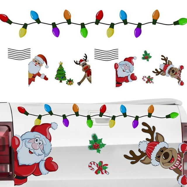 Bright and Safe Christmas Reflective Santa Light Decals for Decoration