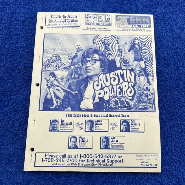 STERN AUSTIN POWERS Pinball Machine Manual Original Schematics Book