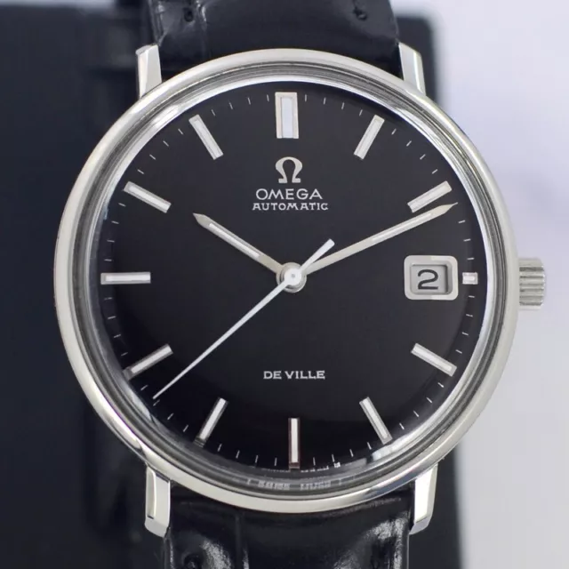 Omega De Ville Automatic 24 Jewels Cal.565 Date Ref.166033 Black Dial Mens Watch