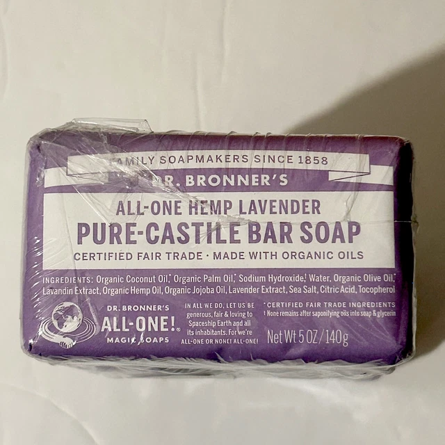 DR. BRONNER'S ALLONE Hemp Lavender Pure Castile Organic Natural Bar