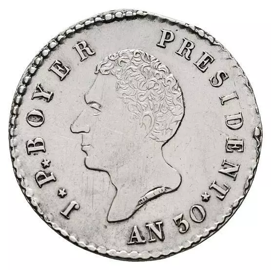 Linnartz HAITI REPUBLIK J.P. Boyer Präsident 100 Centimes AN 30 (1833) vz-
