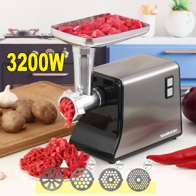 3200w Electric Meat Grinder Mincer Machine Food Mincing Sausage Maker Filler Kit