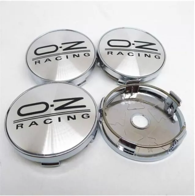 OZ Racing 60mm Silver Black Alloy Wheel Hub Centre Cap New Centre Caps Set OF 4