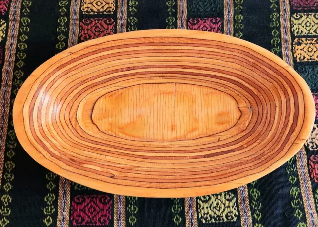 Hand Turned Segmented Beautiful Oval Bowl