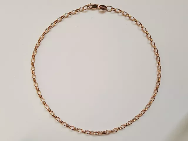 NEW Genuine Solid 9ct 9k Rose Pink Gold Oval Belcher Ladies Anklet 25 cm