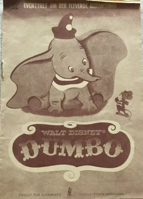 Disney's "Dumbo" (1941) starring Sterling Holloway. Danish movie booklet.