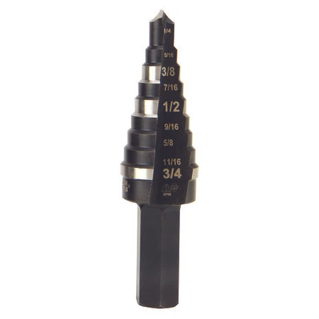 Klein Tools Ktsb03 Step Drill Bit Double Fluted #3, 1/4 To 3/4-Inch