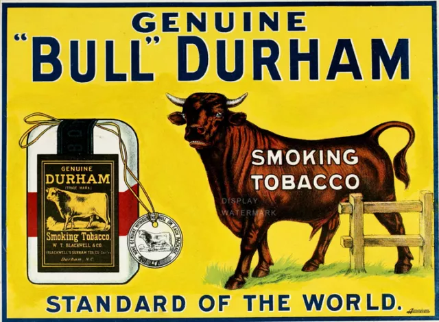 Bull Durham poster smoking tobacco 8.5" x 11"   from 1910