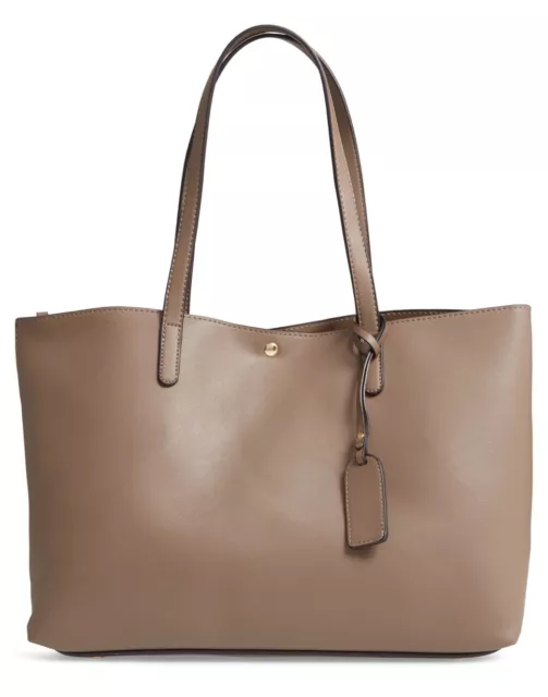 Sole Society Zeda Faux Leather Tote, Taupe