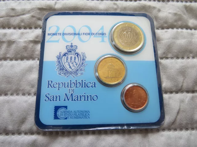 San Marino / Mini Set Serie 2004 Avec Les 3 Pieces De 1Ct-10Cts-1 Euro