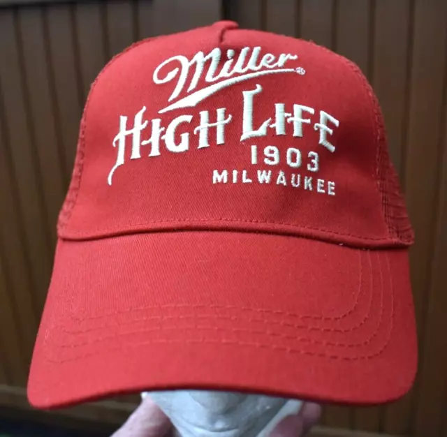 Miller High Life 1903 Milwaukee Beer Hat Vintage Embroidered Mesh Snapback Hb3