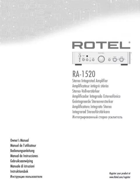 Bedienungsanleitung-Operating Istruzioni per Rotel RA-1520