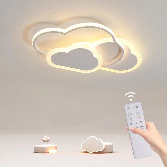 Plafoniera a LED, Lampada Da Soffitto Creativo Nuvole, 42W 3200Lm 52Cm, Con Tele