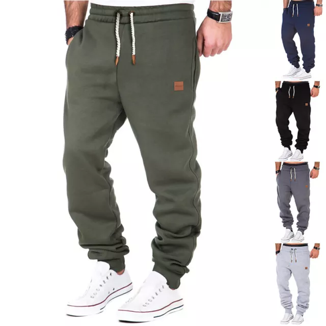Mens Thermal Fleece Lined Elasticated Sport Joggers Winter Thick Trousers PantS!