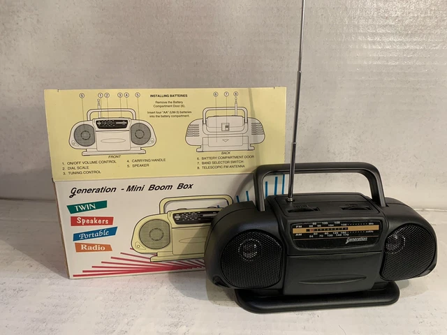 VINTAGE GENERATION MINI Baby Boom Box AM/FM Portable Radio 190375 $11. ...