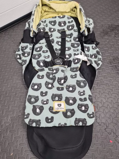 MAMAS AND PAPAS Donna Wilson Fox Leaf FOOTMUFF teal green 45.00