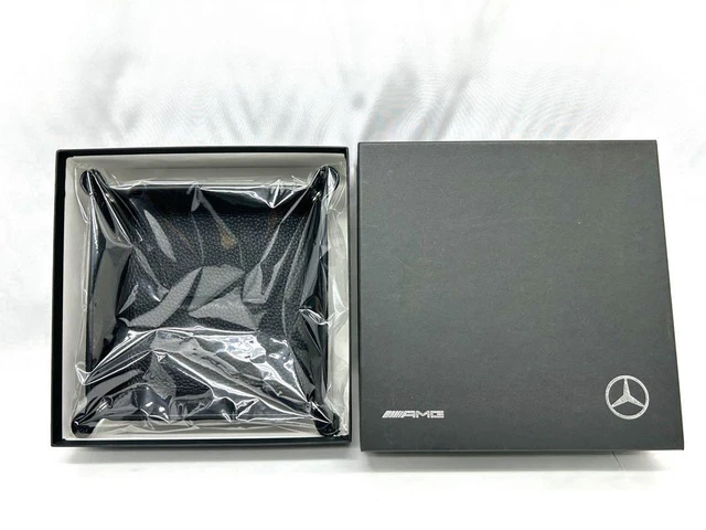 Unused Mercedes Benz AMG original leather tray black with box from japan
