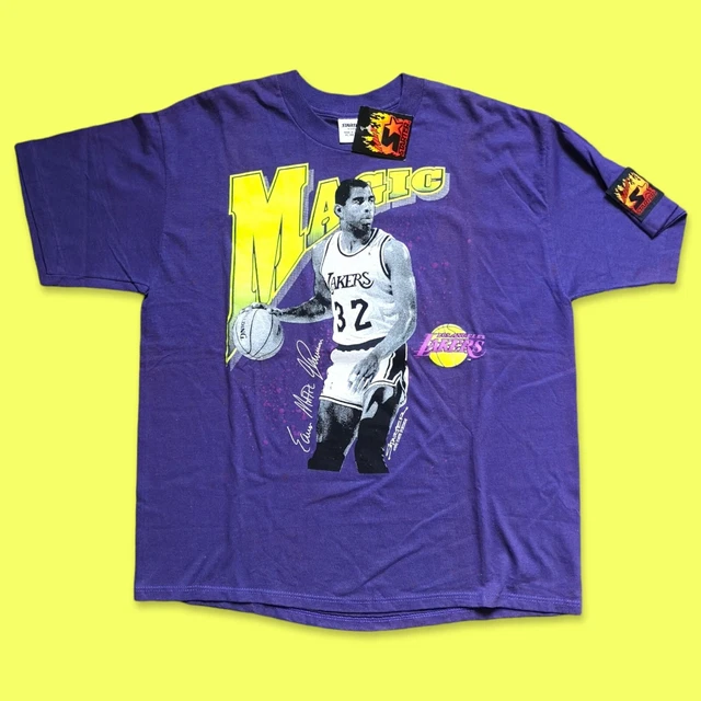Magic Johnson Los Angeles Lakers Starter T-shirt 1990 size XLarge BNWT made USA