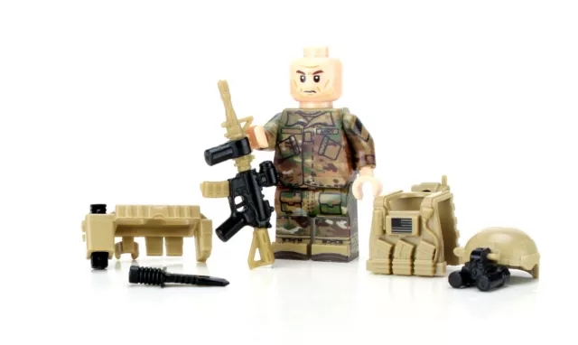 US Army Ranger OCP SF Soldier Minifigure (SKU40) made with real LEGO® minifigure 3