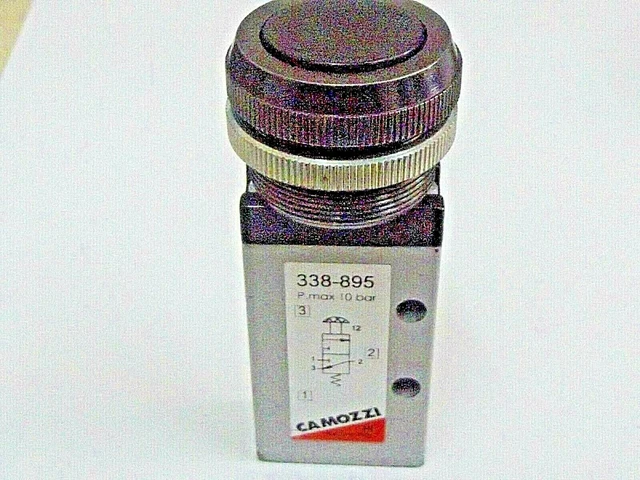 Camozzi 338-035 Pneumatic Valve, 3/2, 1/8 Port, Pilot Spring