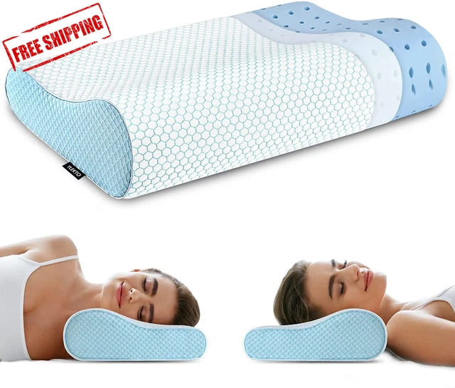 Memory Foam Pillows, Neck Pillow Queen Size Bed Pillow for Sleeping, Ergonomic C