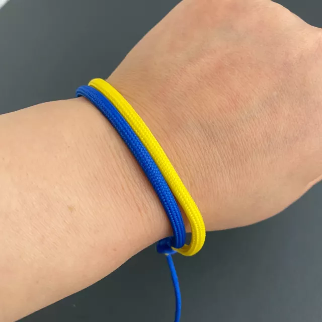 Support Ukraine - 1 x Ukrainian Flag Colour Yellow & Blue Adjustable Bracelet 2