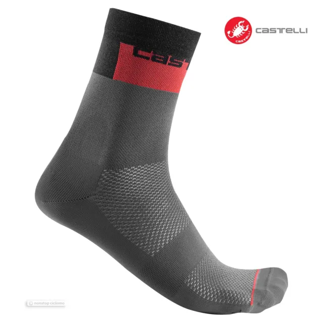 Neu Castelli Blocco 15 Fahrrad Socken: Dunkelgrau ~ ein Paar