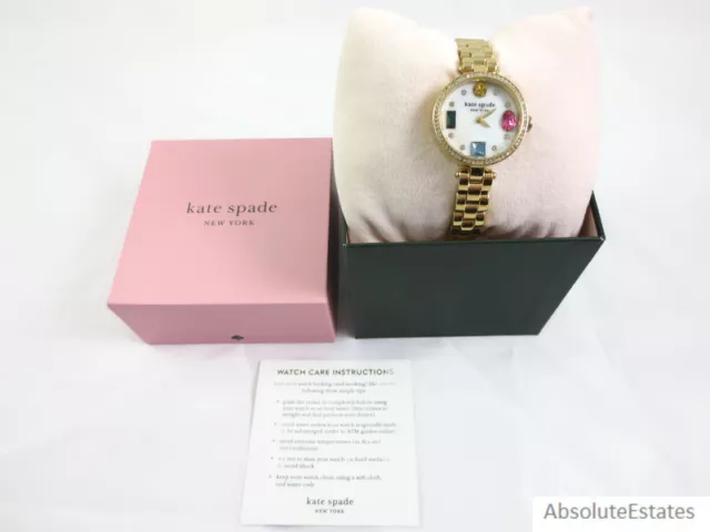 NEW Kate Spade Holland Gold Stainless Steel Gemstone Watch KSW1781 NIB 3