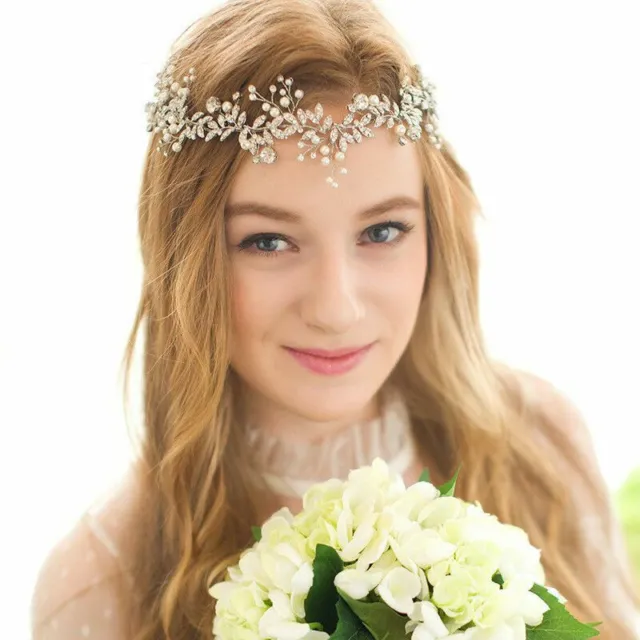 Handmade Leaf Crystal Bridal Hair Vine Headband Tiara Wedding Hair Accessories
