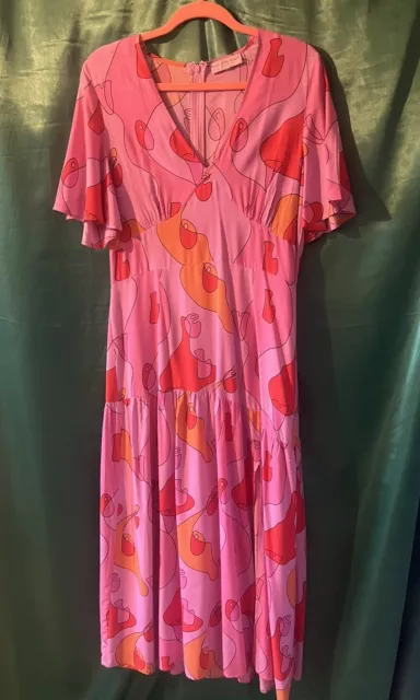 Never Fully Dressed Pink  “Love” Maxi Dress - Size 12