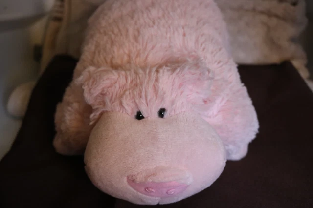 Pink Plush Pig Pillow Pet Peewee In Good Condition