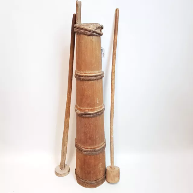 Wooden Butter Churn with Sticks #36746