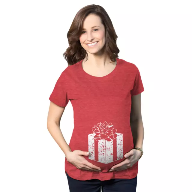Maternity Belly Present Funny T shirts Christmas Pregnancy Announcement T shirt