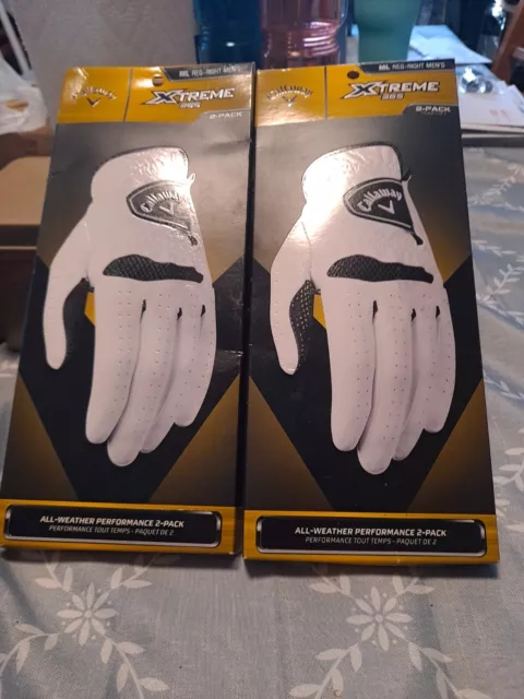 **New** Callaway Xtreme 365 Golf Glove Mens Left White